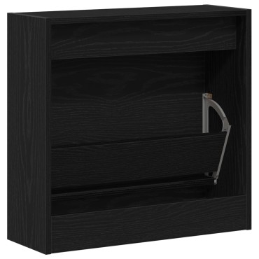 vidaXL Ντουλάπα Παπουτσιών Μαύρο Δρυς 60x21x57cm Επεξεργασμένο Ξύλο