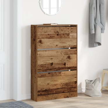 vidaXL Ντουλάπα Παπουτσιών Παλιού Ξύλου 80x21x125,5cm Κατασκευασμένο Ξύλο