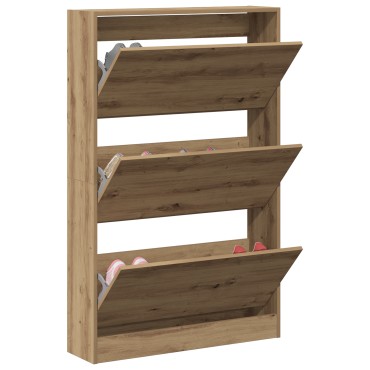 vidaXL Ντουλάπα Παπουτσιών Καρυδιά 80x21x125,5cm Επεξεργασμένο Ξύλο