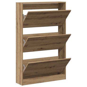 vidaXL Ντουλάπα Παπουτσιών Καρυδιά 80x21x125,5cm Επεξεργασμένο Ξύλο
