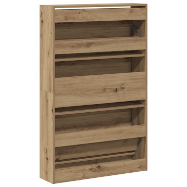 vidaXL Ντουλάπα Παπουτσιών Καρυδιά 80x21x125,5cm Επεξεργασμένο Ξύλο