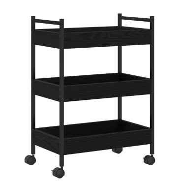 vidaXL Καρότσι Κουζίνας Μαύρη δρυς 50x30x70cm Επεξεργασμένο Ξύλο 1 τεμ.