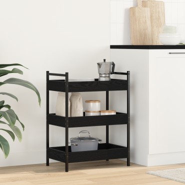 vidaXL Καρότσι Κουζίνας Μαύρη δρυς 50x30x70cm Επεξεργασμένο Ξύλο 1 τεμ.