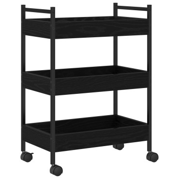 vidaXL Καρότσι Κουζίνας Μαύρη δρυς 50x30x70cm Επεξεργασμένο Ξύλο 1 τεμ.