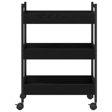vidaXL Καρότσι Κουζίνας Μαύρη δρυς 50x30x70cm Επεξεργασμένο Ξύλο 1 τεμ.