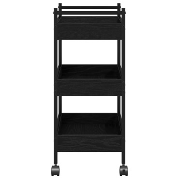vidaXL Καρότσι Κουζίνας Μαύρη δρυς 50x30x70cm Επεξεργασμένο Ξύλο 1 τεμ.