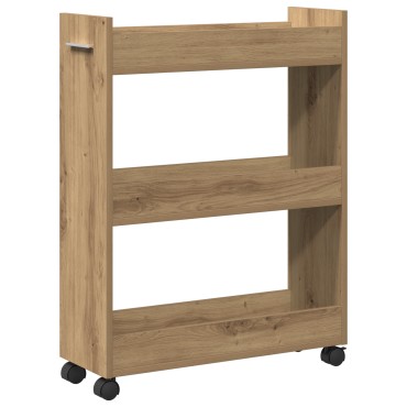 vidaXL Ρολό Καλάθι από Δρυ 60x22x79cm Επεξεργασμένου Ξύλου