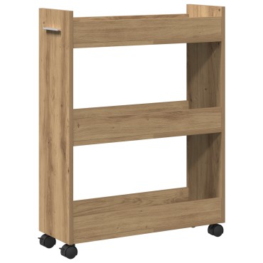 vidaXL Ρολό Καλάθι από Δρυ 60x22x79cm Επεξεργασμένου Ξύλου