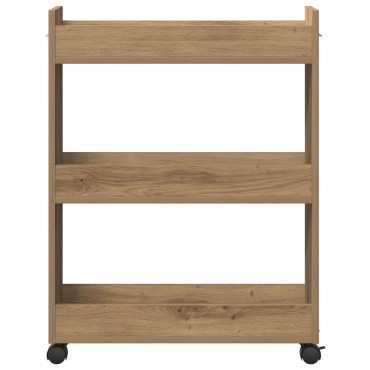 vidaXL Ρολό Καλάθι από Δρυ 60x22x79cm Επεξεργασμένου Ξύλου