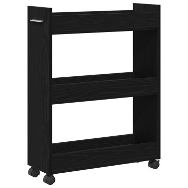 vidaXL Κιβώτιο Ρολά Μαύρο Δρυς 60x22x79cm Επεξεργασμένο Ξύλο