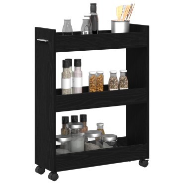 vidaXL Κιβώτιο Ρολά Μαύρο Δρυς 60x22x79cm Επεξεργασμένο Ξύλο