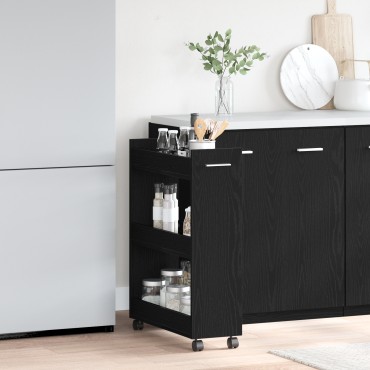 vidaXL Κιβώτιο Ρολά Μαύρο Δρυς 60x22x79cm Επεξεργασμένο Ξύλο