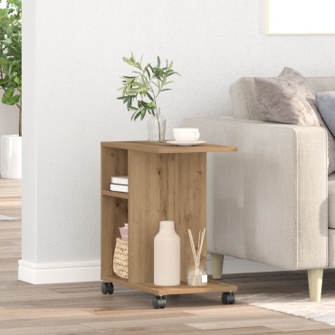 vidaXL Τραπεζάκι με Ρόδες Artisan Oak 50x30x55cm Ξύλο Επεξεργασμένο 1 τεμ.