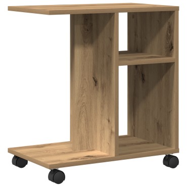 vidaXL Τραπεζάκι με Ρόδες Artisan Oak 50x30x55cm Ξύλο Επεξεργασμένο 1 τεμ.