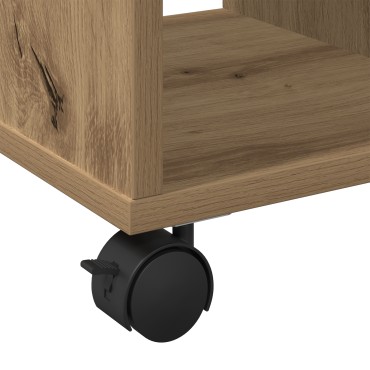 vidaXL Τραπεζάκι με Ρόδες Artisan Oak 50x30x55cm Ξύλο Επεξεργασμένο 1 τεμ.