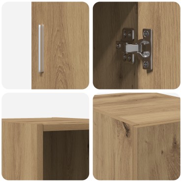 vidaXL Έπιπλο Τοίχου Μασίφ Δρυός 30x42.5x40cm Κατασκευασμένο Ξύλο 1 τεμ.