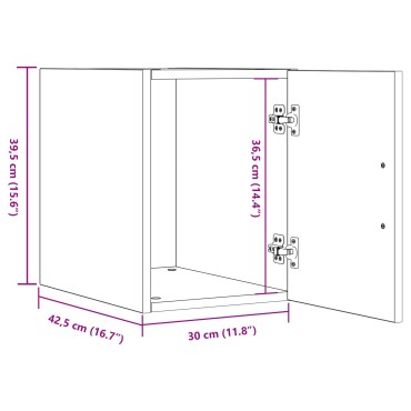 vidaXL Έπιπλο Τοίχου Μασίφ Δρυός 30x42.5x40cm Κατασκευασμένο Ξύλο 1 τεμ.