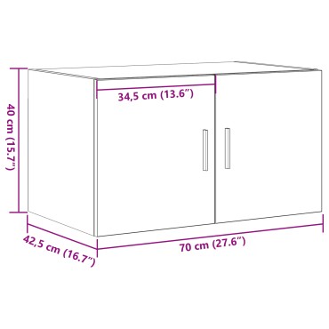vidaXL Ντουλάπι τοίχου από δρυς 70x42,5x40cm Επεξεργασμένο ξύλο 1 τεμ.