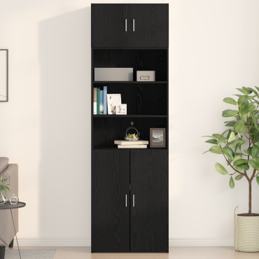 vidaXL Ντουλάπι Τοίχου Μαύρο Δρυς 70x42,5x40cm Επεξεργασμένο Ξύλο 1 τεμ.