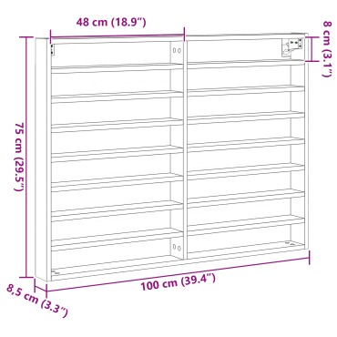 vidaXL Βιτρίνα Παγκάκι Παλιού Ξύλου 100x8,5x75cm Κατασκευασμένο Ξύλο