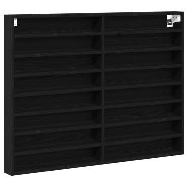 vidaXL Βιτρίνα Μαύρη Δρυς 100x8,5x75cm Επεξεργασμένο Ξύλο