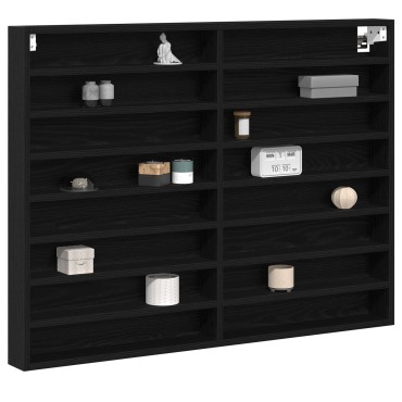 vidaXL Βιτρίνα Μαύρη Δρυς 100x8,5x75cm Επεξεργασμένο Ξύλο