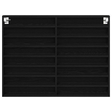 vidaXL Βιτρίνα Μαύρη Δρυς 100x8,5x75cm Επεξεργασμένο Ξύλο
