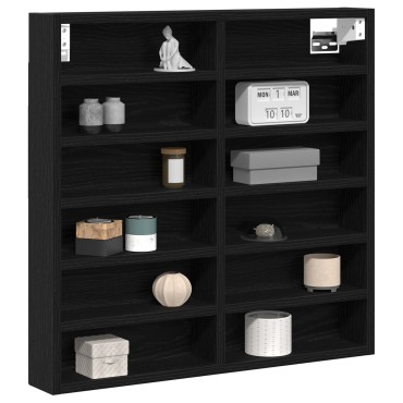 vidaXL Βιτρίνα Μαύρη Δρυς 60x8,5x58cm Επεξεργασμένο Ξύλο