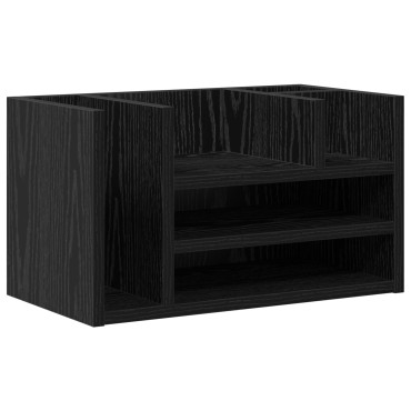 vidaXL Οργανωτής Γραφείου Μαύρης Δρυός 44.5x24x25 εκ. Ξυλεία