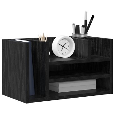 vidaXL Οργανωτής Γραφείου Μαύρης Δρυός 44.5x24x25 εκ. Ξυλεία