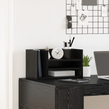 vidaXL Οργανωτής Γραφείου Μαύρης Δρυός 44.5x24x25 εκ. Ξυλεία