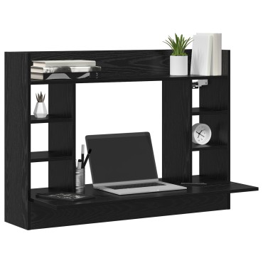 vidaXL Γραφείο Τοίχου Μαύρη Δρυς 105x48x75cm Επεξεργασμένο Ξύλο 1 τεμ.