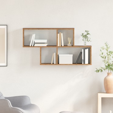vidaXL Ράφι τοίχου παλαιού ξύλου 100x20x53cm Ξύλο μηχανικής 1 τεμ.