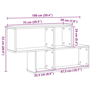 vidaXL Ράφι τοίχου παλαιού ξύλου 100x20x53cm Ξύλο μηχανικής 1 τεμ.