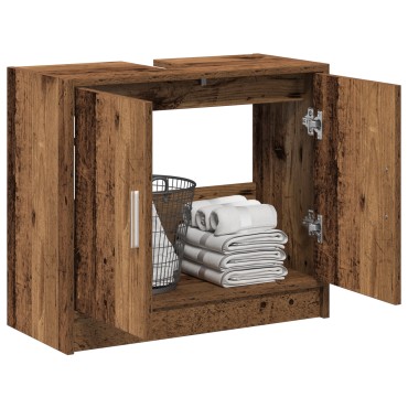 vidaXL Ντουλάπι Νιπτήρα Παλιό Ξύλο 63x29x55cm Συμπαγές Ξύλο 1 τεμ.