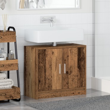 vidaXL Ντουλάπι Νιπτήρα Παλιό Ξύλο 63x29x55cm Συμπαγές Ξύλο 1 τεμ.