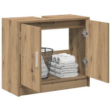 vidaXL ντουλάπι νιπτήρα ξύλο δρυός 63x29x55cm επεξεργασμένο ξύλο