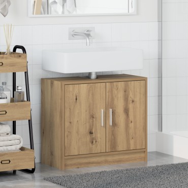 vidaXL ντουλάπι νιπτήρα ξύλο δρυός 63x29x55cm επεξεργασμένο ξύλο