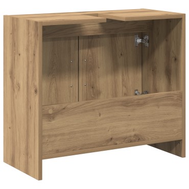 vidaXL ντουλάπι νιπτήρα ξύλο δρυός 63x29x55cm επεξεργασμένο ξύλο