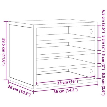 vidaXL Οργανωτής Γραφείου Μαύρη Οξυά 36 x 26 x 29,5 εκ