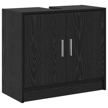 vidaXL Ντουλάπι Νιπτήρα Μαύρου Δρυός 63x29x55cm Επεξεργασμένο Ξύλο 1 τεμ.