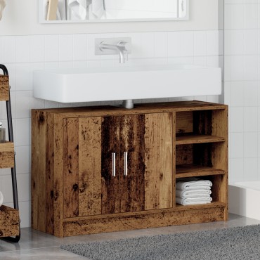 vidaXL Ντουλάπι Μπάνιου Παλιό Ξύλο 90x29x55cm Επεξεργασμένο ξύλο 1 τεμ.