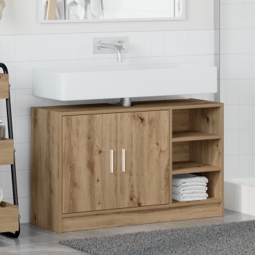 vidaXL Cabinet Νεροχύτη Δρυός 90x29x55cm Επεξεργασμένο Ξύλο