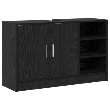 vidaXL ντουλάπι λεκάνης Μαύρης Δρυς 90x29x55cm Επεξεργασμένο Ξύλο