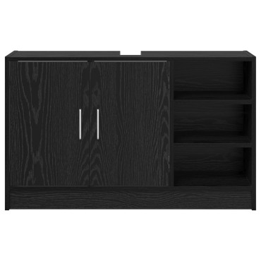 vidaXL Ντουλάπι Μπάνιου Μαύρη Οξυά 90x29x55cm Επεξεργασμένο ξύλο 1 τεμ.