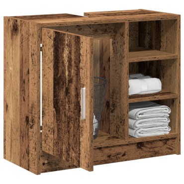 vidaXL Ντουλάπα Νιπτήρα Παλαιό Ξύλο 63x29x55cm Μασίφ Ξύλο