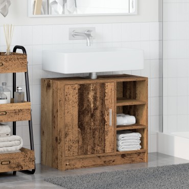 vidaXL Ντουλάπα Νιπτήρα Παλαιό Ξύλο 63x29x55cm Μασίφ Ξύλο