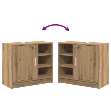 vidaXL Ντουλάπι νιπτήρα Artisan Oak 63x29x55cm Επεξεργασμένο ξύλο
