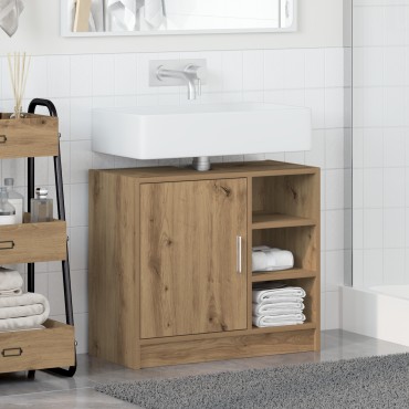 vidaXL Ντουλάπι νιπτήρα Artisan Oak 63x29x55cm Επεξεργασμένο ξύλο