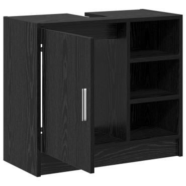 vidaXL Ντουλάπι Νιπτήρα Μαύρη Βελανιδιά 63x29x55cm Επεξεργασμένο Ξύλο 1 τεμ.